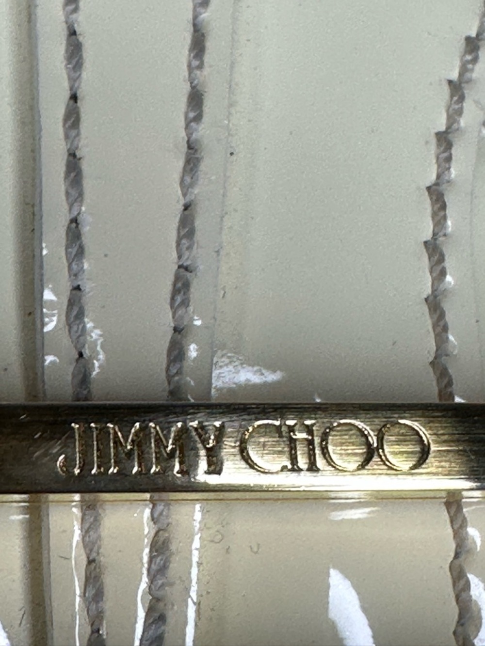 Jimmy Choo Cream  Patent Leather Wristlet Clutch Bag - Picture 5 of 7